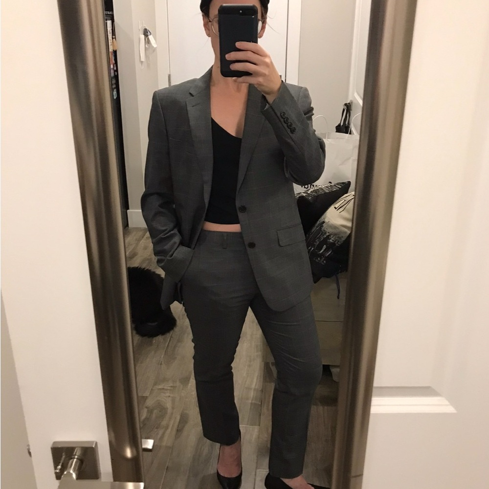 Women's theory Gray Blazer & tomboy wool pants